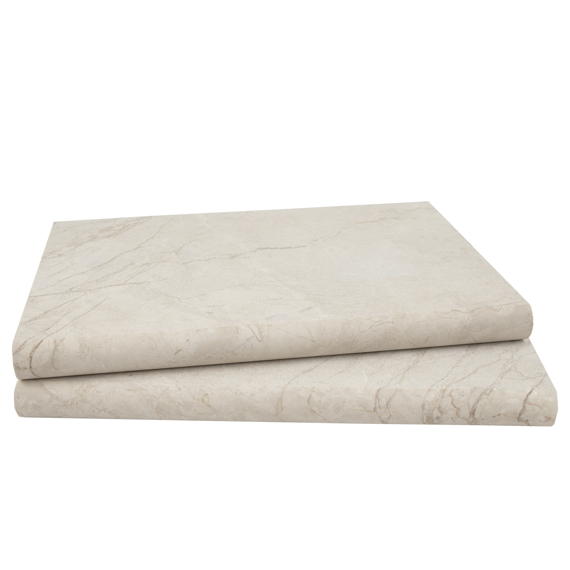 Ackland Champagne Coast Tumbled Marble Pool Coping — 16in. x 24in., Bullnose Edge, Beige, Model# NTE-LSC-108